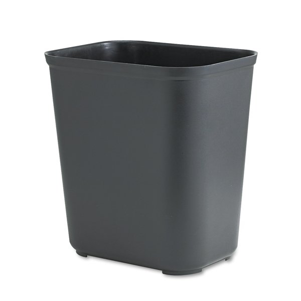 Rubbermaid Commercial 7 gal Rectangular Trash Can, Black, Open Top, Fiberglass FG254300BLA